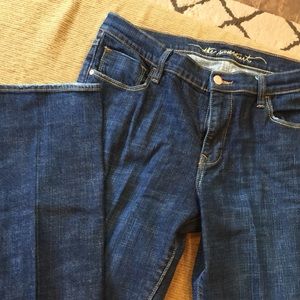 Awesome long and lean dark blue jeans